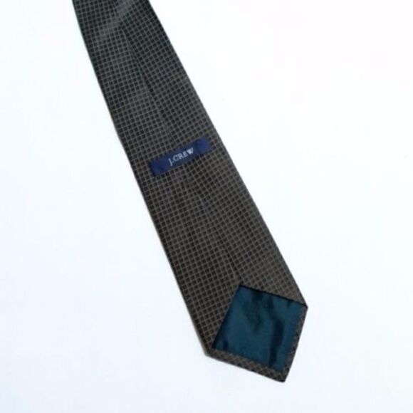 J.Crew Brown Tie Silk Black & Brown Checkered Tie - Picture 1 of 4